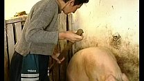 Brunette Lady Farmer Hairy Pussy Barn Fucked