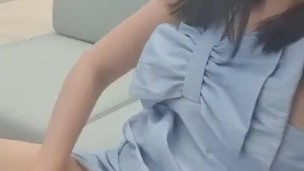 Showing pussy on the beach